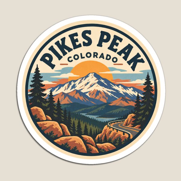 Item preview, Pikes Peak Colorado Vintage Mountain Highway Badge designed and sold by LittleArij.