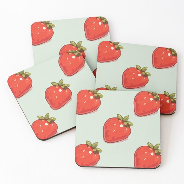 Item preview, Strawberry Pattern – Retro Red Strawberries & Green Leaves 2 designed and sold by SimplePoDesign.