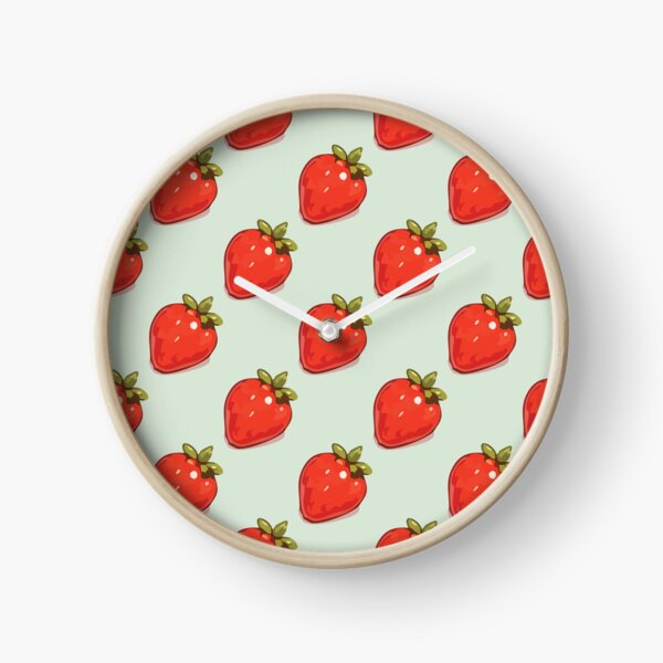 Item preview, Strawberry Pattern – Retro Red Strawberries & Green Leaves 2 designed and sold by SimplePoDesign.