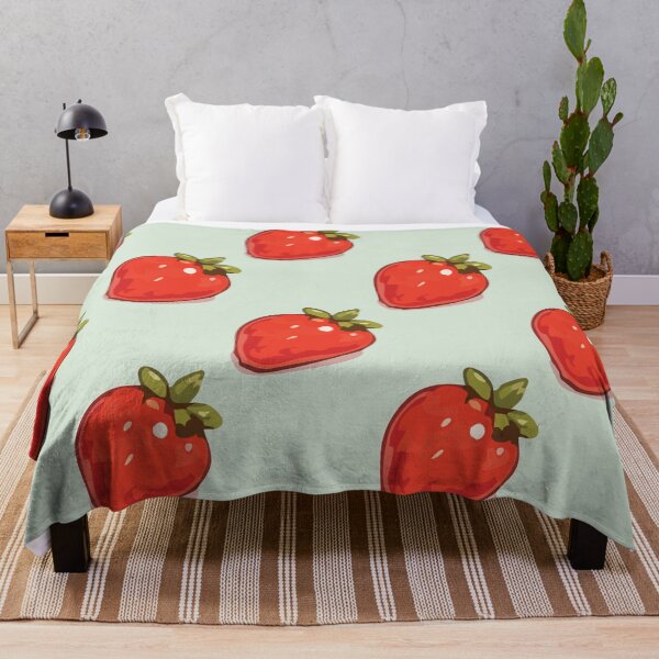 Item preview, Strawberry Pattern – Retro Red Strawberries & Green Leaves 2 designed and sold by SimplePoDesign.