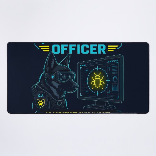 Item preview, QA Bug Detection Officer Dog Cyber Security WFH designed and sold by ThirdShiftLab.