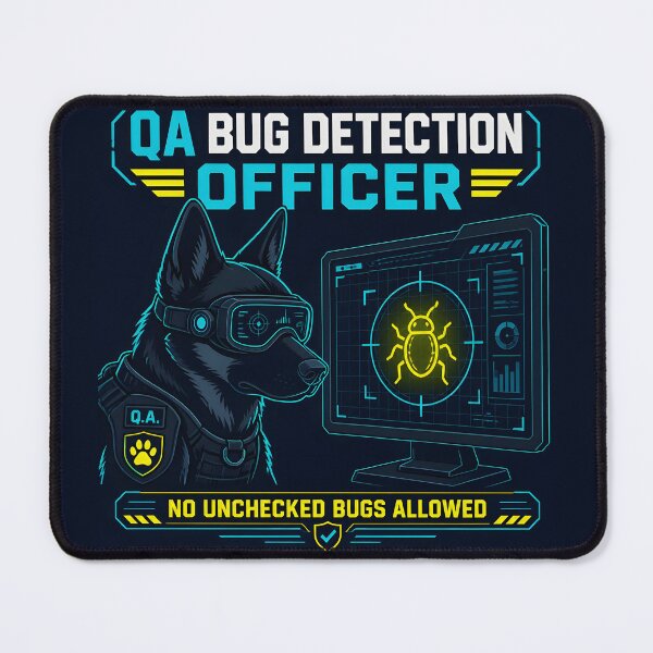 Item preview, QA Bug Detection Officer Dog Cyber Security WFH designed and sold by ThirdShiftLab.