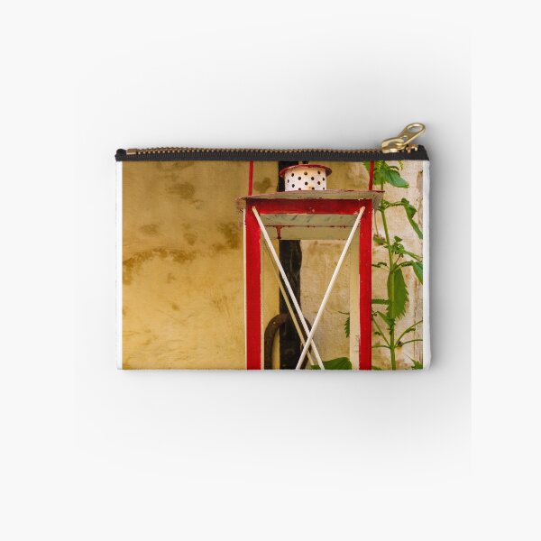 Item preview, Red Vintage Lantern Wall Decoration With Small Bear Figurine On Rustic Plaster Wall designed and sold by Nmallia.