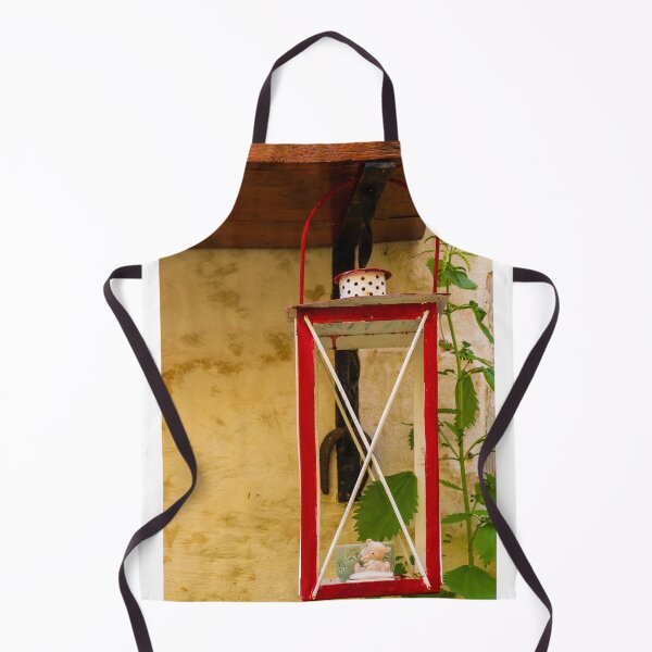 Item preview, Red Vintage Lantern Wall Decoration With Small Bear Figurine On Rustic Plaster Wall designed and sold by Nmallia.