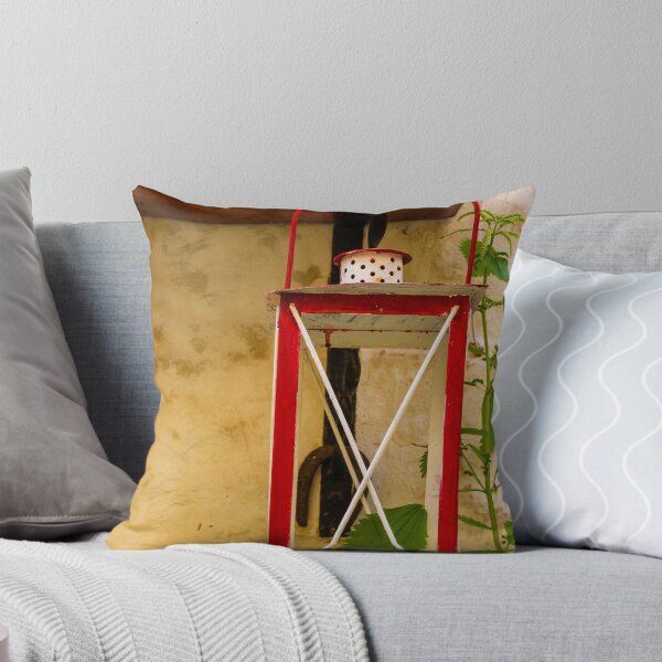 Item preview, Red Vintage Lantern Wall Decoration With Small Bear Figurine On Rustic Plaster Wall designed and sold by Nmallia.