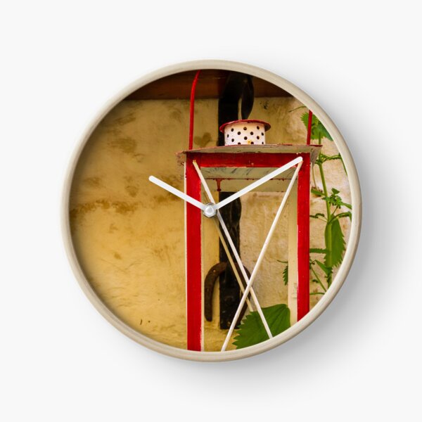 Item preview, Red Vintage Lantern Wall Decoration With Small Bear Figurine On Rustic Plaster Wall designed and sold by Nmallia.
