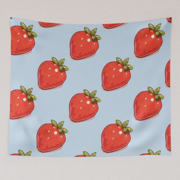 Item preview, Strawberry Pattern – Retro Red Strawberries & Green Leaves 3 designed and sold by SimplePoDesign.