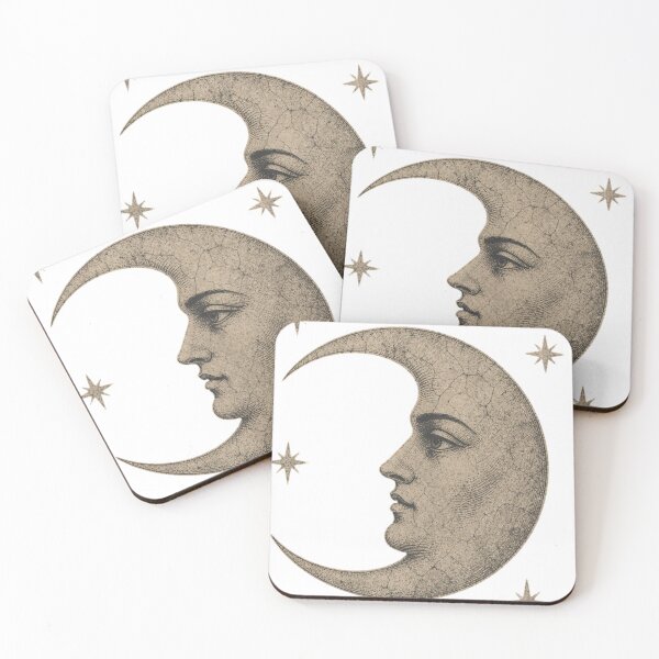Item preview, Vintage Celestial Moon Face Art designed and sold by StudioSQ.