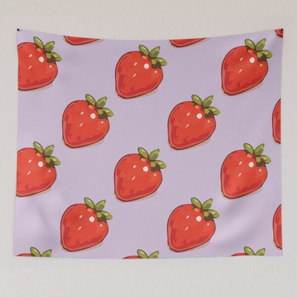 Item preview, Strawberry Pattern – Retro Red Strawberries & Green Leaves 4 designed and sold by SimplePoDesign.