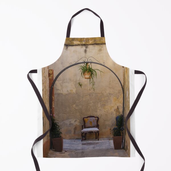 Item preview, Vintage Armchair Under Hanging Plant and Metal Arch in Weathered Mediterranean Alleyway designed and sold by Nmallia.