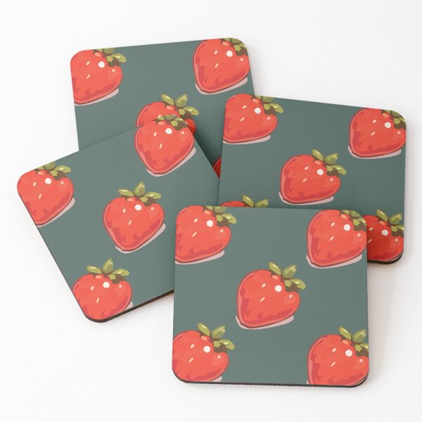 Item preview, Strawberry Pattern – Retro Red Strawberries & Green Leaves 6 designed and sold by SimplePoDesign.