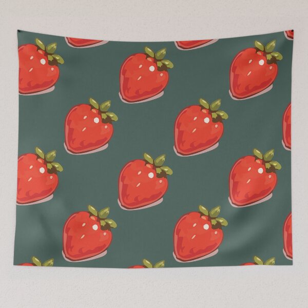 Item preview, Strawberry Pattern – Retro Red Strawberries & Green Leaves 6 designed and sold by SimplePoDesign.