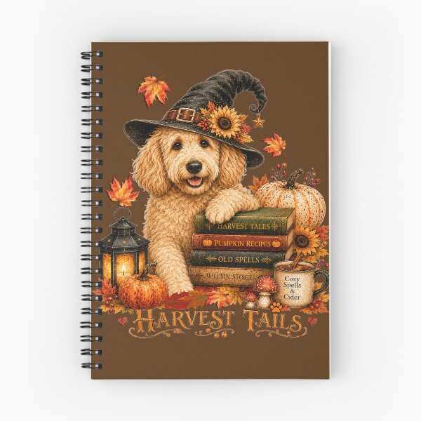 Item preview, Cute Goldendoodle Witch Autumn Halloween Art designed and sold by Cute & Sassy Custom Gifting Boutiques.