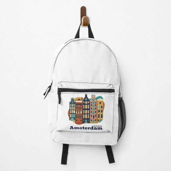 Item preview, Amsterdam Canal Houses Bold Retro Graphic Travel Art designed and sold by Inkworksbyshery.