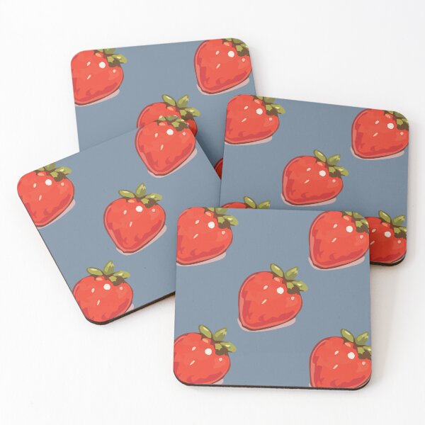 Item preview, Strawberry Pattern – Retro Red Strawberries & Green Leaves 8 designed and sold by SimplePoDesign.
