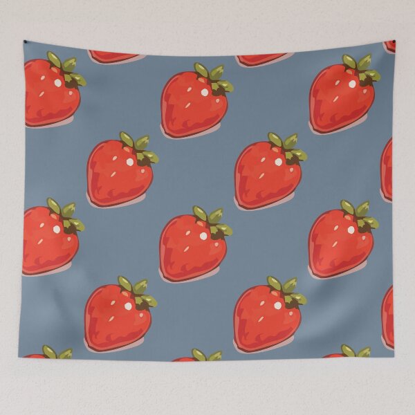 Item preview, Strawberry Pattern – Retro Red Strawberries & Green Leaves 8 designed and sold by SimplePoDesign.