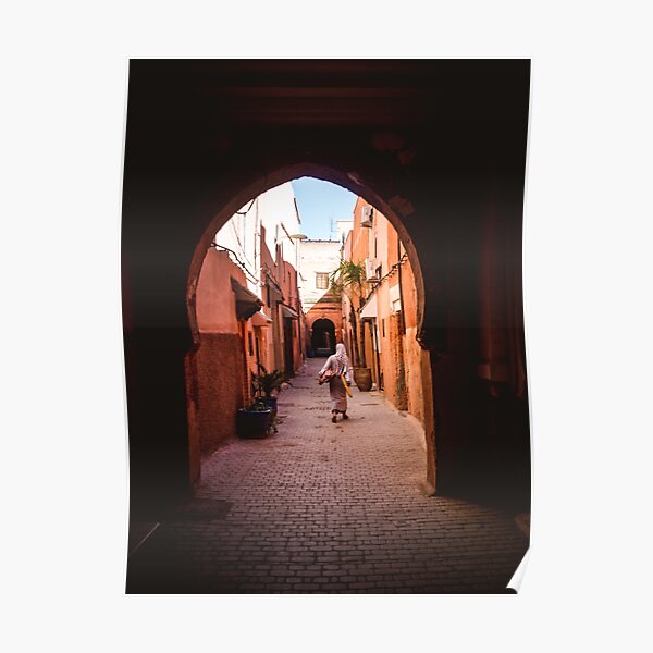 Woman with groceries in Marrakesh Poster