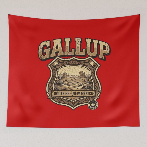 Item preview, Gallup New Mexico Route 66 Desert Badge designed and sold by Normandy Road Heritage™ - Vintage Garage Art.