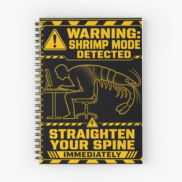 Item preview, Warning Shrimp Mode Detected Straighten Your Spine designed and sold by ThirdShiftLab.
