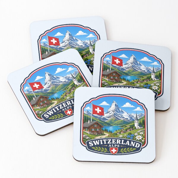 Item preview, Switzerland - Alps Mountain, Lake Chalet Scenic  designed and sold by Myra365Art.