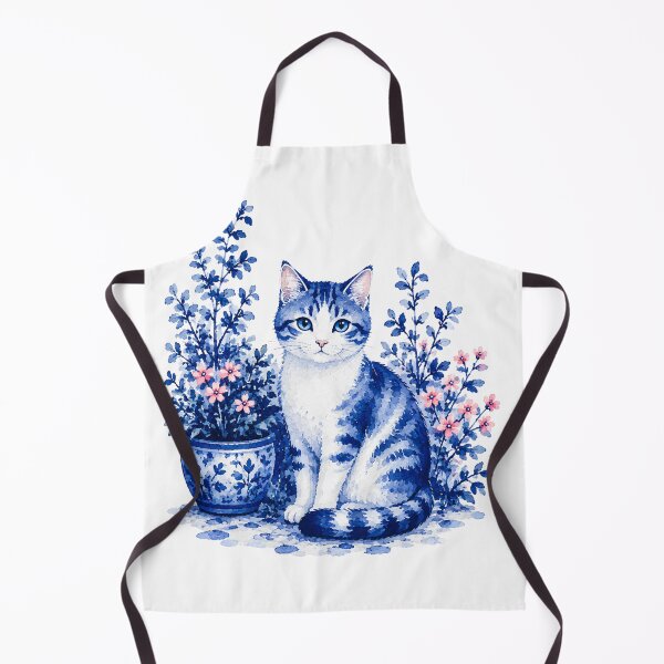 Item preview, Blue Watercolor Cat Among Flowers designed and sold by fnsdjfnsidjdns.