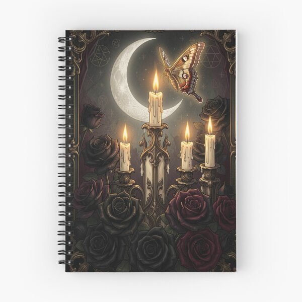 Item preview, Gothic Candle & Luna Moth | Dark Romantic Mysticism designed and sold by JanjjaSoulInk.