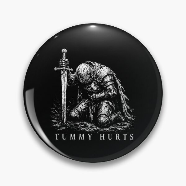 Item preview, Tummy Hurts Knight Funny Dark Fantasy Retro Elden Knight designed and sold by gunaone-design.