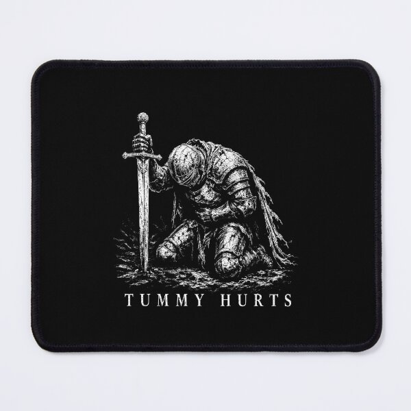 Item preview, Tummy Hurts Knight Funny Dark Fantasy Retro Elden Knight designed and sold by gunaone-design.