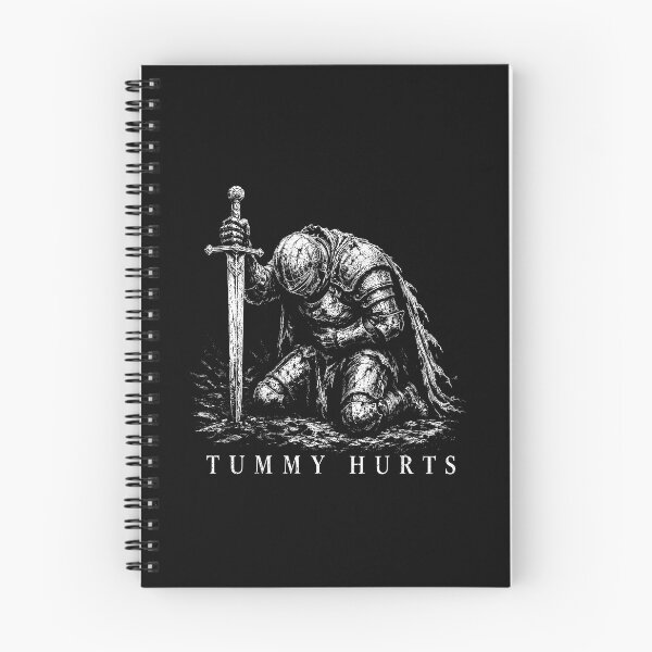 Item preview, Tummy Hurts Knight Funny Dark Fantasy Retro Elden Knight designed and sold by gunaone-design.