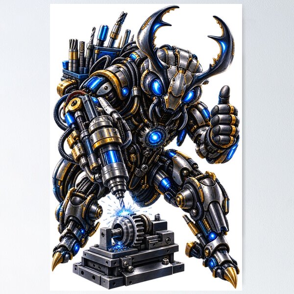 Item preview, Steel Beetle Precision Machinist – Mechanical Insect Industrial Metalworker designed and sold by SteelCoat Studio.