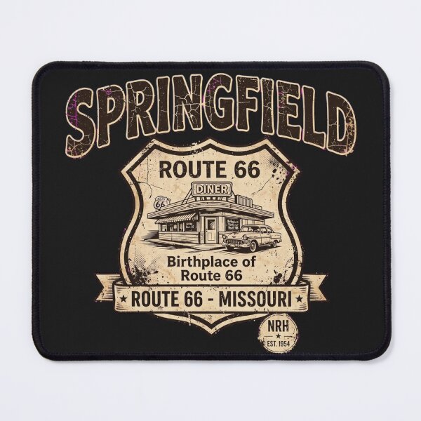 Item preview, Springfield Missouri Route 66 Diner Badge designed and sold by Normandy Road Heritage™ - Vintage Garage Art.
