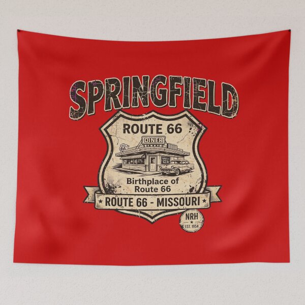Item preview, Springfield Missouri Route 66 Diner Badge designed and sold by Normandy Road Heritage™ - Vintage Garage Art.