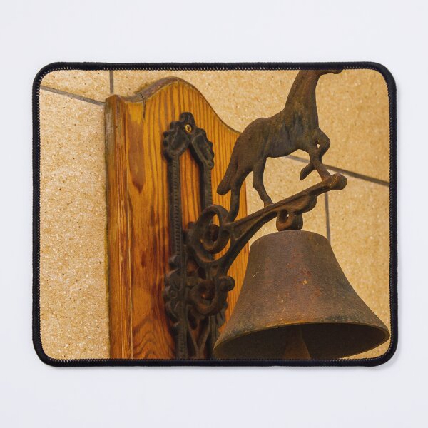Item preview, Vintage Cast Iron Horse Bell Mounted on Wooden Plaque Rustic Doorbell for Farmhouse Entrance designed and sold by Nmallia.