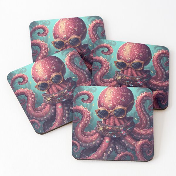 Item preview, Cool octopus in sunglasses hanging out at a party designed and sold by ArcaneVisionArt.