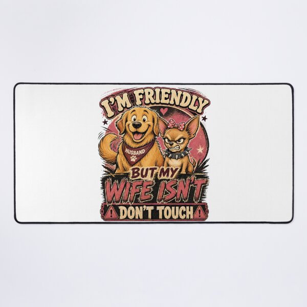 Item preview, I'm Friendly But My Wife Isn't | Funny Dog Husband T-Shirt designed and sold by BumbleBloom7.