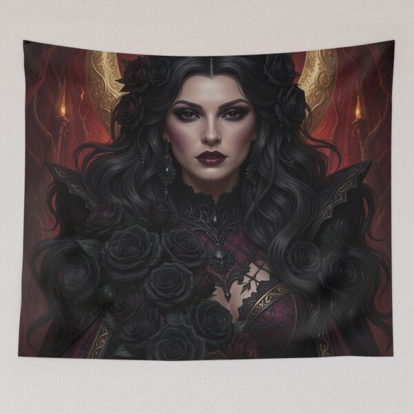 Item preview, Dark Feminine Queen | Gothic Crown & Moon designed and sold by JanjjaSoulInk.