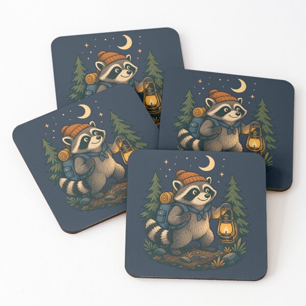 Item preview, "Adventure Awaits" Cute Camping Raccoon Illustration designed and sold by The boys.