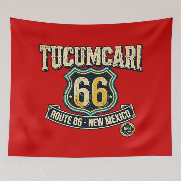 Item preview, Tucumcari New Mexico Route 66 Shield Badge designed and sold by Normandy Road Heritage™ - Vintage Garage Art.