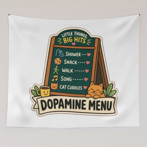 Item preview, Dopamine Menu Starters | Funny ADHD Neurodivergent Humour Doodle designed and sold by StickyGuys.