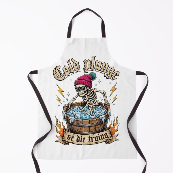 Item preview, Cold Plunge Or Die Trying - Funny Skeleton Ice Bath Tattoo Option 2 - Bardziej edgy / męski: designed and sold by Neurospicy Trolls.