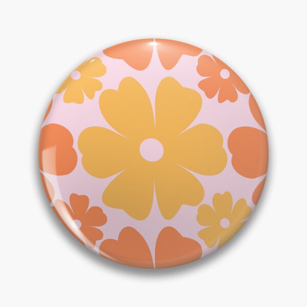Item preview, Retro Daisy Flowers 70s Yellow & Orange designed and sold by AOCollections.