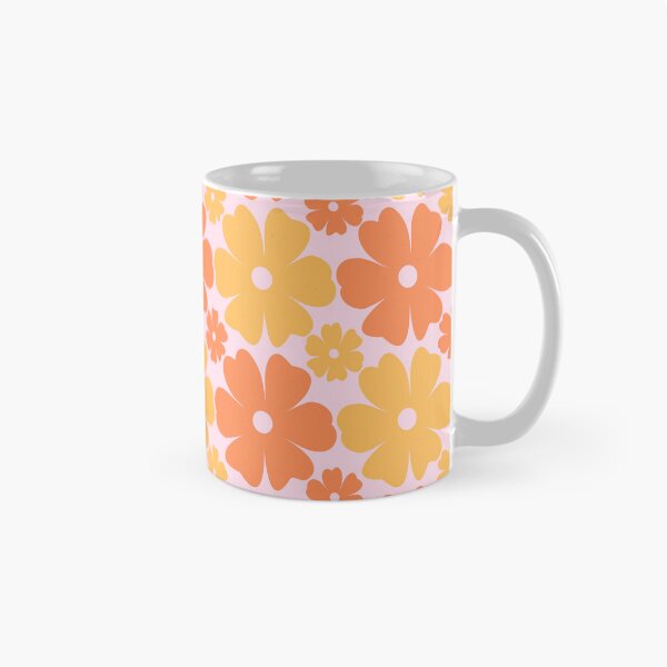 Item preview, Retro Daisy Flowers 70s Yellow & Orange designed and sold by AOCollections.