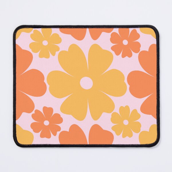Item preview, Retro Daisy Flowers 70s Yellow & Orange designed and sold by AOCollections.