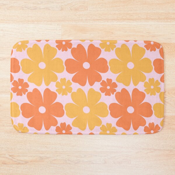 Item preview, Retro Daisy Flowers 70s Yellow & Orange designed and sold by AOCollections.