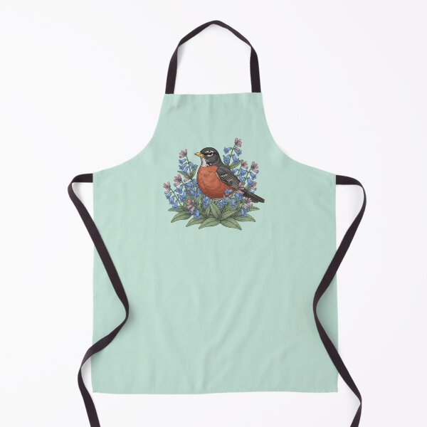 Item preview, American Robin Among Pink and Purple Spring Flowers Bird Art designed and sold by BirdsnStuff.