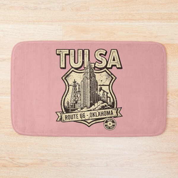 Item preview, Tulsa Oklahoma Route 66 Art Deco Badge designed and sold by Normandy Road Heritage™ - Vintage Garage Art.