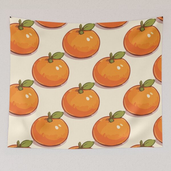 Item preview, Clementine Pattern – Retro Orange Citrus Fruit & Green Leaves 1 designed and sold by SimplePoDesign.