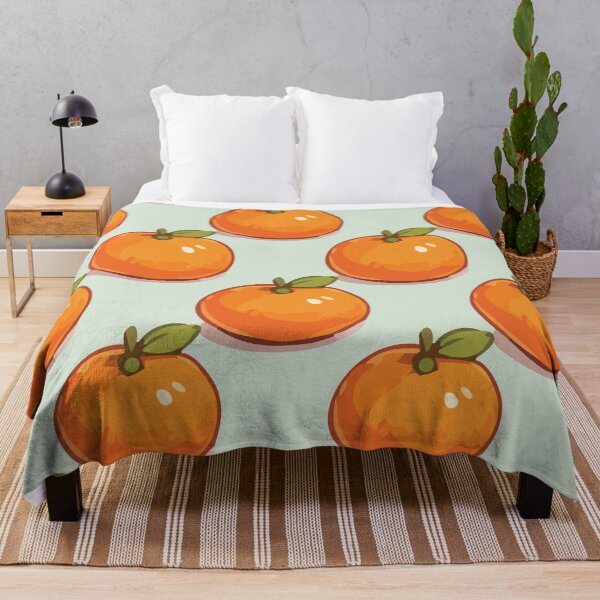 Item preview, Clementine Pattern – Retro Orange Citrus Fruit & Green Leaves 2 designed and sold by SimplePoDesign.