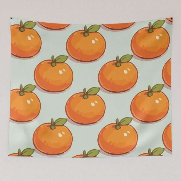 Item preview, Clementine Pattern – Retro Orange Citrus Fruit & Green Leaves 2 designed and sold by SimplePoDesign.