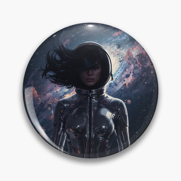 Item preview, a woman in a spacesuit surrounded by colorful cosmic energy and stars designed and sold by ArcaneVisionArt.